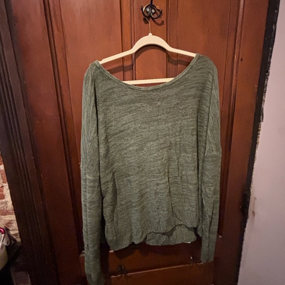 SO Sweaters - SO Off-the-Shoulder Sweater in Olive Green